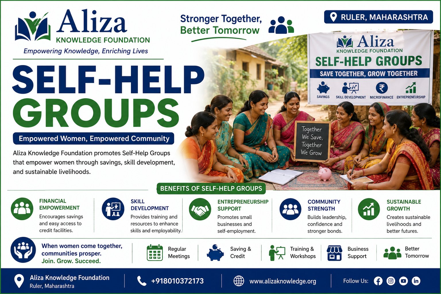 Aliza Knowledge Foundation Self-Help Groups, empowering women through savings and microfinance